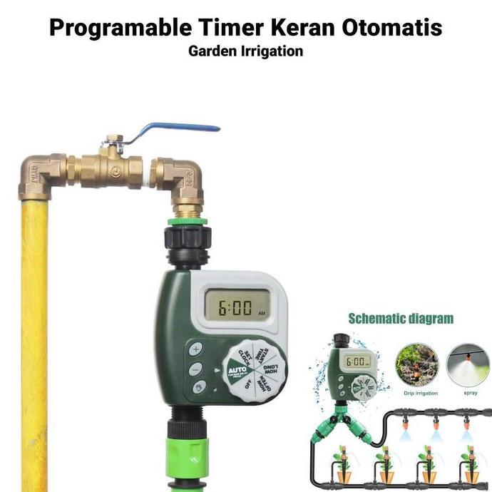 Digital Timer Keran Air Otomatis Programmable Garden Irrigation