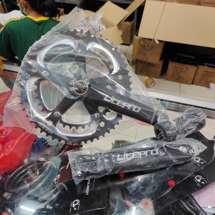 Crank set litePro Double Chainring 53-39T Alloy 7075 Hollowtech 2 included BB nya
