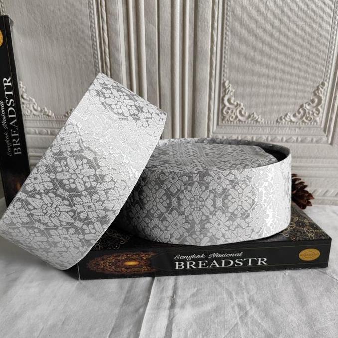 Ready stock Peci Songkok Kopiah Tenun Asli Songket Putih Melayu BREADSTR Tinggi 9