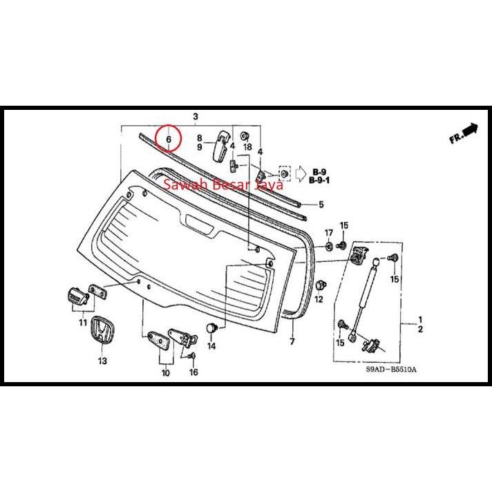 BEST DEAL KARET LIST LIS KACA BELAKANG CRV GEN 2 2003 2004 2005 2006 ORIGINAL 