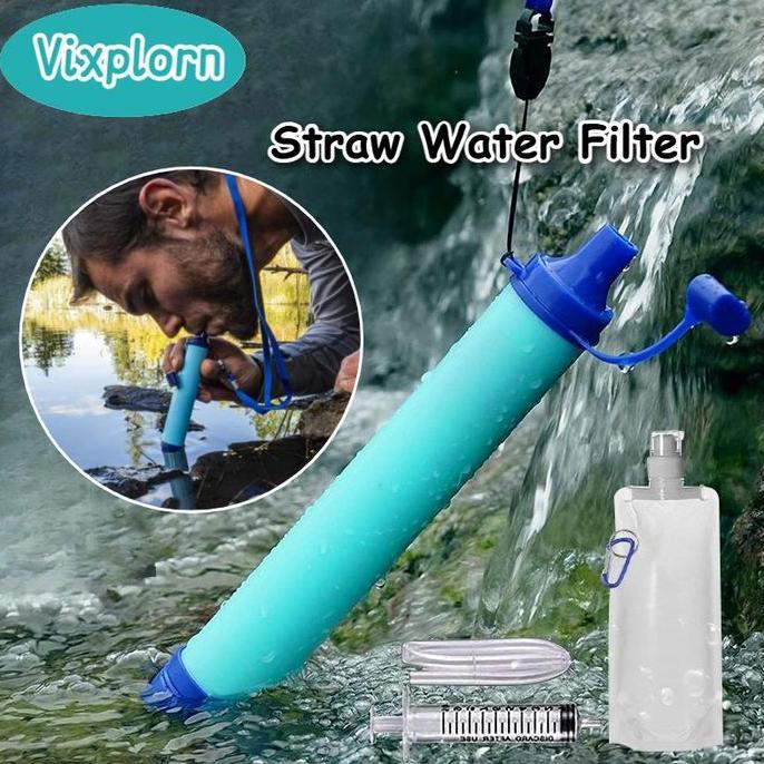 putriangkasapera - vixplorn 1 set straw water filter filter air minum filter air keran portable outd