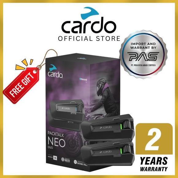 NEW CARDO PACKTALK NEO DUO INTERCOM HELM MOTOR MESH BLUETOOTH WATERPROOF IP67 ORI