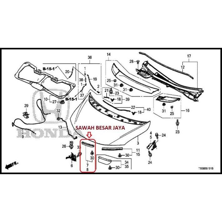 BEST DEAL SEAL RUBBER KARET KAP MESIN UJUNG DEPAN BAGIAN TENGAH KIRI ATAU KANAN HONDA JAZZ S RS GK5 