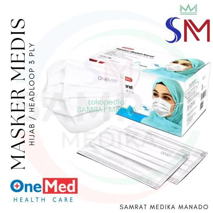 Surgical Mask / Masker Bedah Karet Hijab / Jilbab Onemed #Maskermedis
