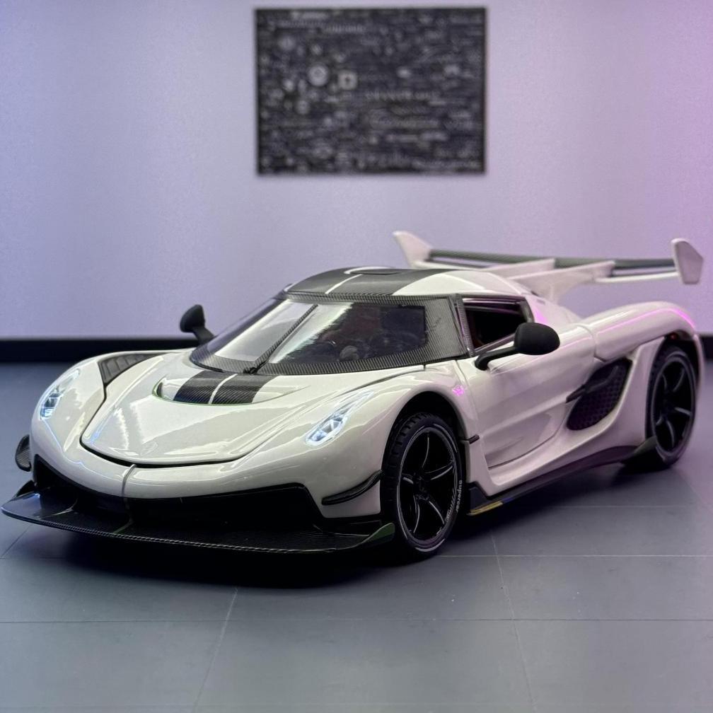 (R116) Miniatur Jesko Absolute Koenigsegg Diecast alloy car model 1:24 sound and light pull back DIS