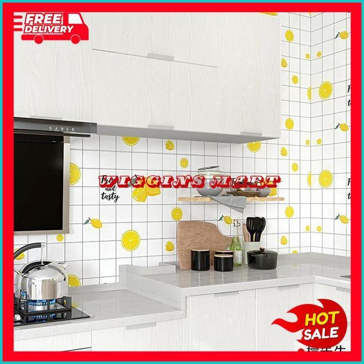 STIKER DINDING DAPUR BUAH TANAMAN STICKER WALLPAPER ANTI PANAS MINYAK BAHAN BERKUALITAS TINGGI