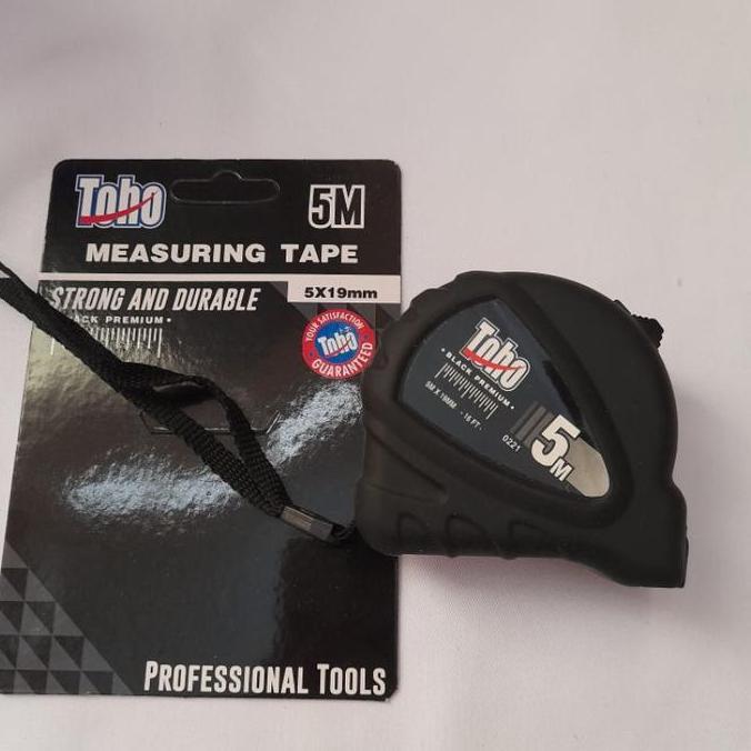 TOHO Meteran 5 Meter MEASURING TAPE Black PREMIUM Toho Alat Ukur 5m