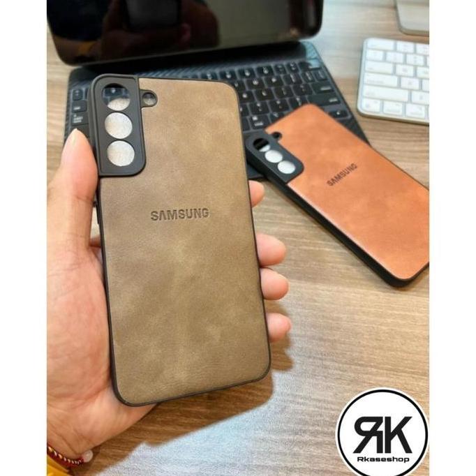 Soft Leather Kulit Emboss Samsung S22 Ultra S22 Plus Case Cover Casing