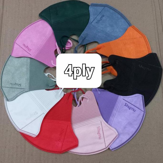 Masker Duckbill Shumu 3Ply Warna Warni 25Pcs