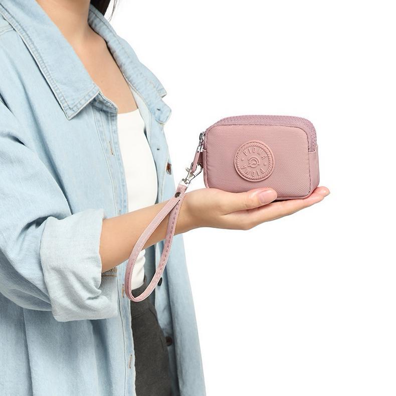 TERLARIS OPIOBAGS Pioma Sakura Dompet Wanita Mini Resleting 3 Sekat  Dompet Kecil Nylon Wristlet Pou