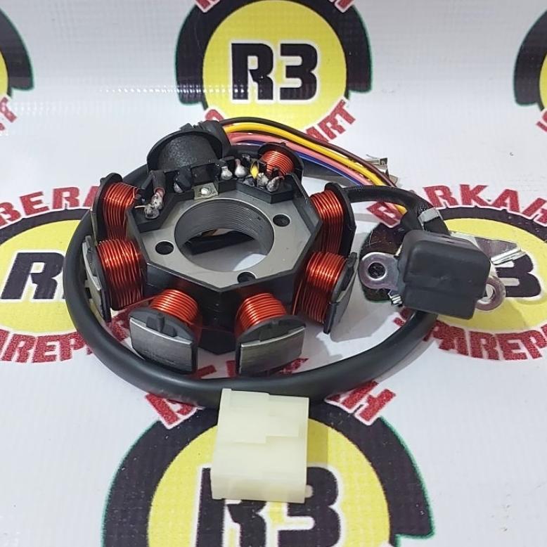 Spul Kaisar Appktm Jialing HTM Nozomi 8 Pole/lilitan/gulungan baut 3 motor roda tiga -Sedia sparepar