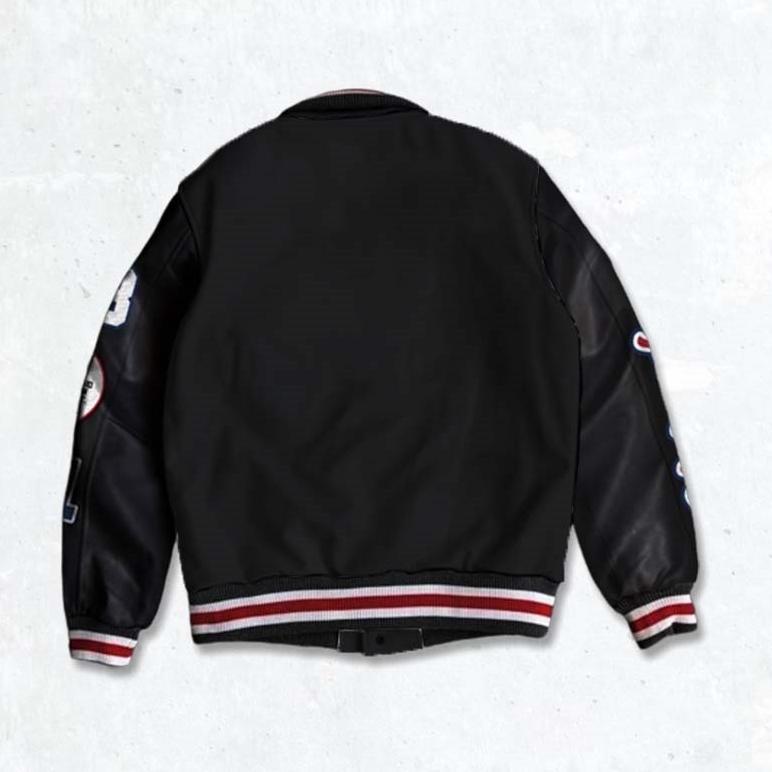 diskon dhozen jaket varsity komibasi fleece leather pe athletic a470