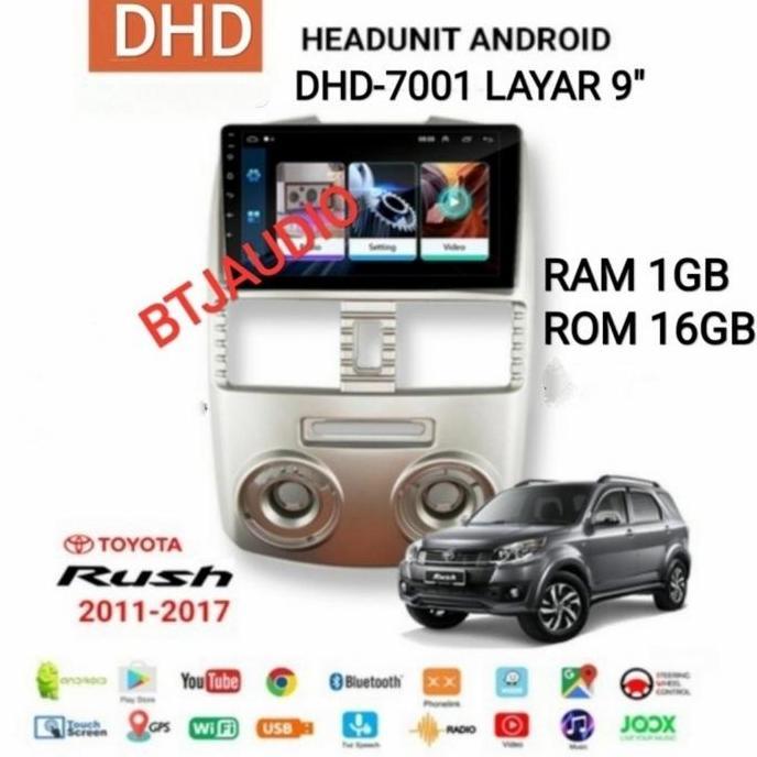 HEAD UNIT TAPE TV MOBIL ANDROID MERK ORCA SKELETON DHD UNTUK TOYOTA RUSH & DAIHATSU TERIOS THN 2011-