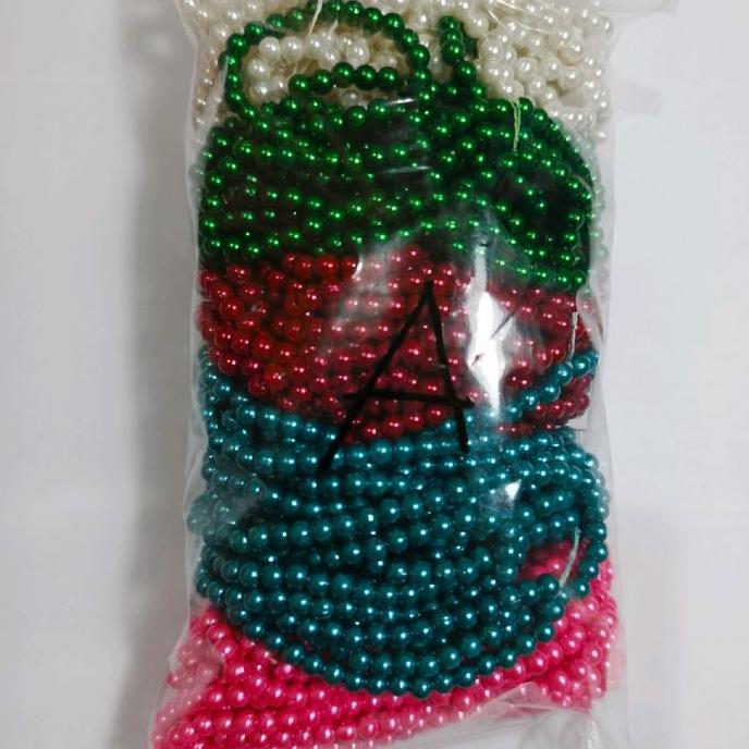 Giuntura- Payet Mutiara 4Mm Campur Warna/Payet Mutiara Ringan Sintetis 20 Renteng Campur 5 Warna Dan