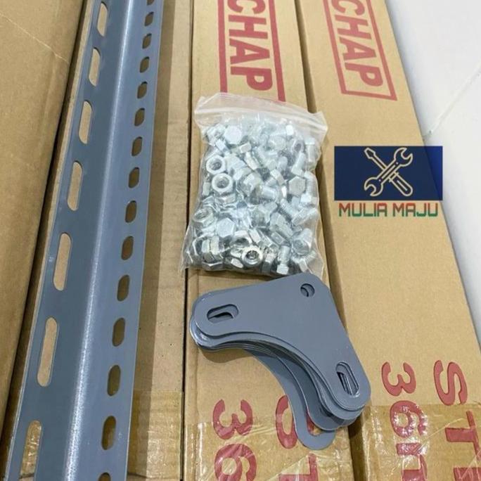 Giuntura- 1Dus Isi 10Batang Siku Lubang Besi 1.3Mili Siku Lubang/Rak Siku Lubang Perbatang 3Meter Pa