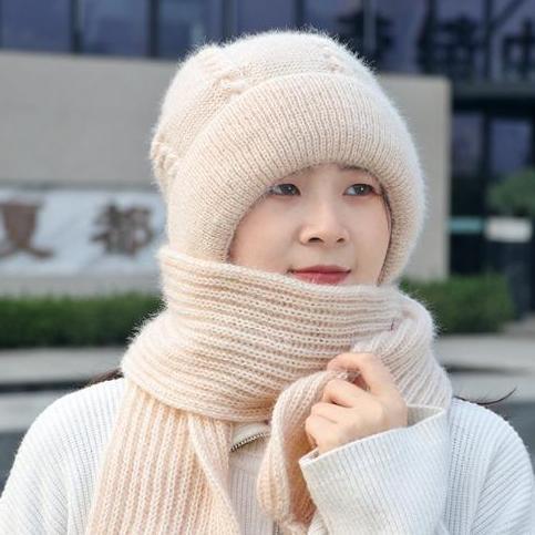 Topi Kupluk Syal Wanita Musim Dingin Bisa Jadi Hijab