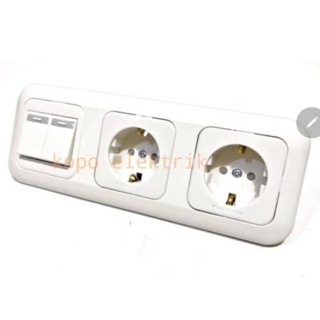 Panasonic Saklar Seri + Stopkontak (Cp) Double 3 Gang Tanam
