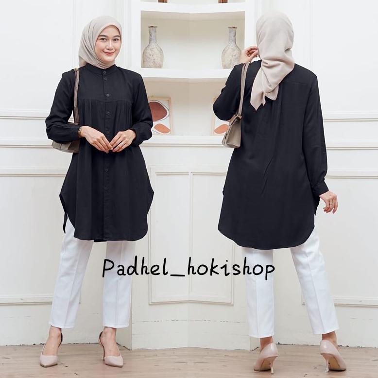 PREMIUM ALUNA TUNIK / BAJU ATASAN WANITA MUSLIM TUNIC BASIC POLOS RAYON TWILL PREMIUM TUNIK PUTIH KE