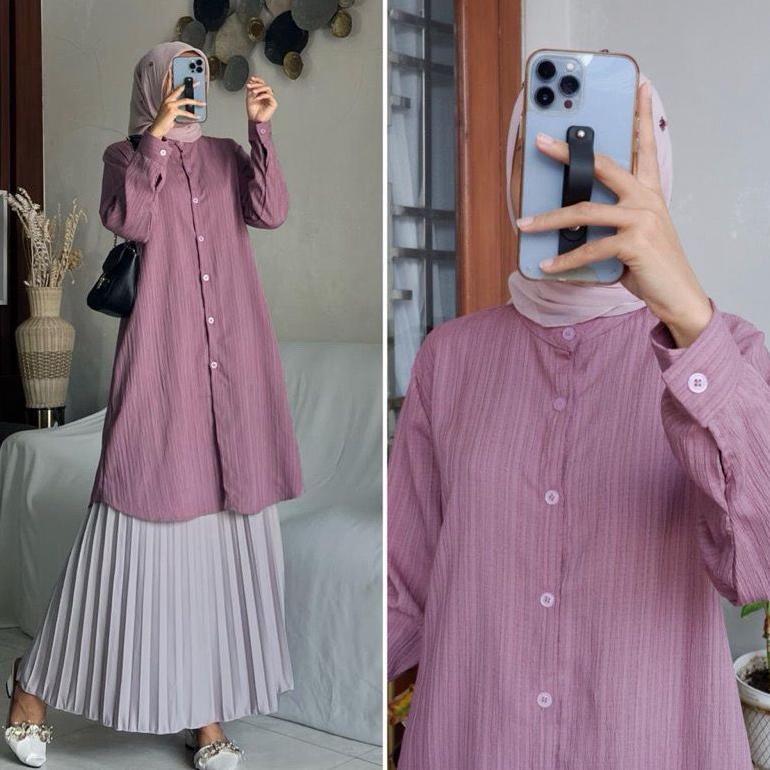 HEMAT TUNIK POLOS WANITA LADY CRUSH OVERSIZE / TUNIK ZALFA JUMBO