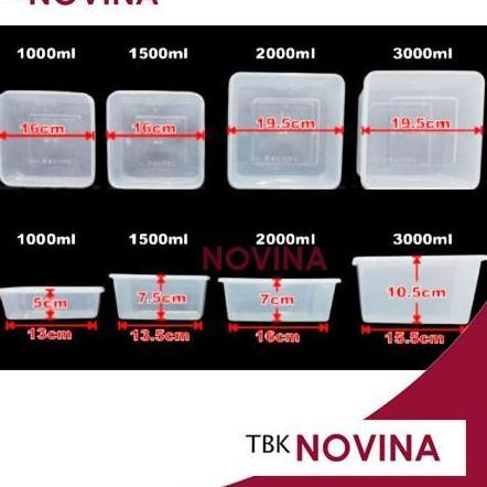 Pa 25 Pcsthinwall Kotak Square Besar Food Container Box Tempat Makan Plastik Kotak Nasi
