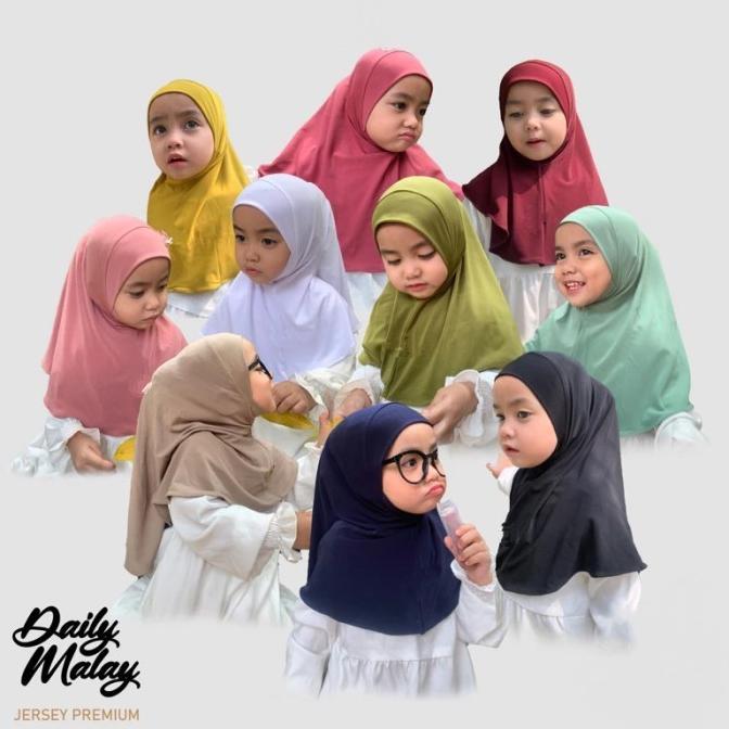 PAKET HEMAT Jilbab Anak Jersey Dagu/ Jilbab Anak Umur 1-5 Tahun