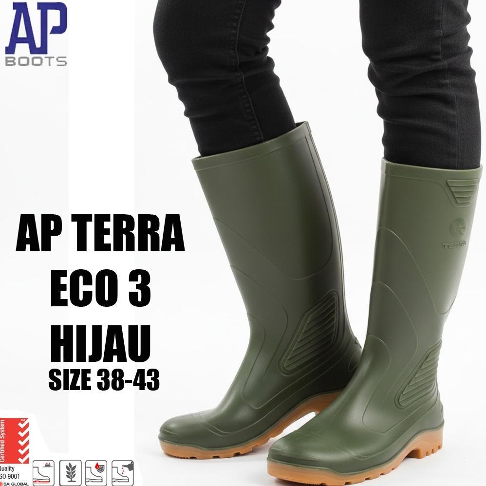Sepatu boots pria wanita Panjang Anti Slip Lentur AP Boots Terra Eco 3 Kuning Hijau Orange Hitam Siz