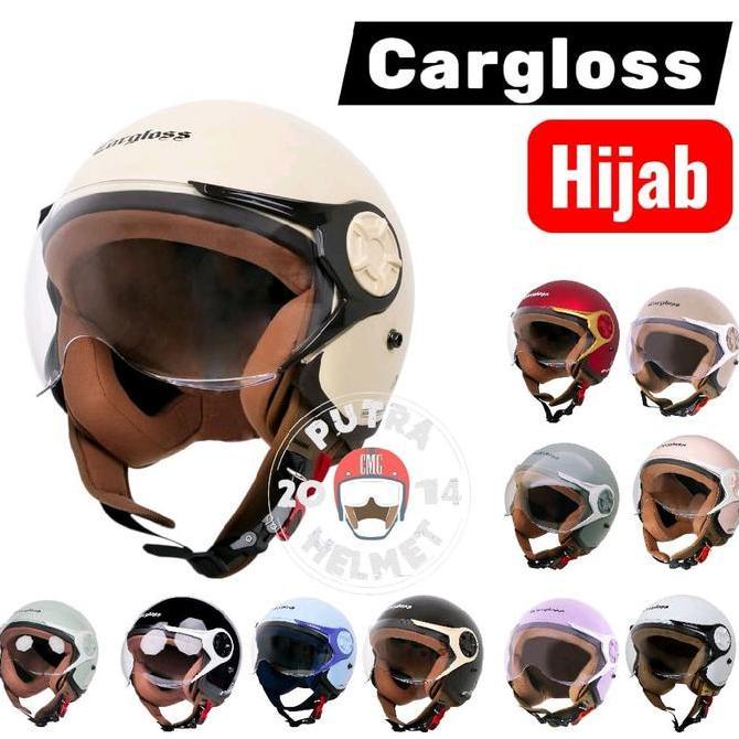 NEW HELM CARGLOSS ORIGINAL YRH HIJAB HELM HALF FACE LEOPARD CLASSIC ORI