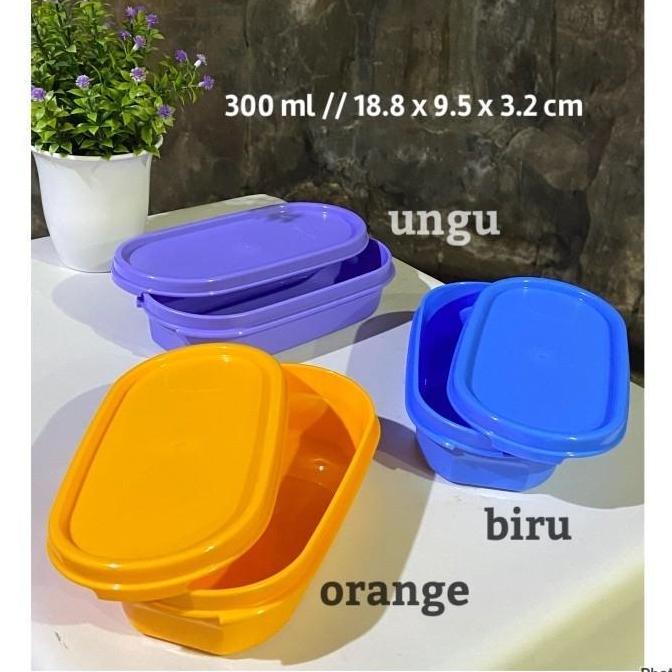NEW TEMPAT MAKAN TUPPERWARE SLIM OVAL KEEPER @300ML 1 PC ORI