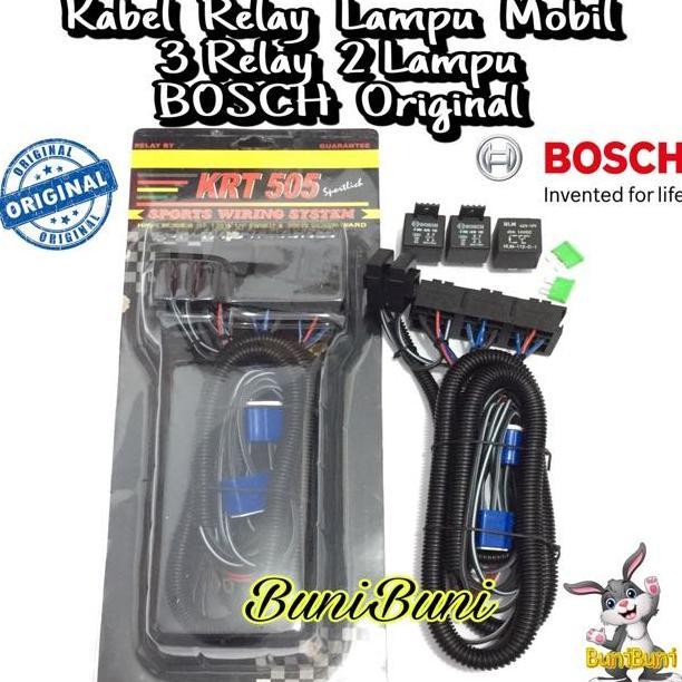 Krisna_satu7 - Kabel Relay BOSCH Komplit Untuk Lampu H4 Mobil 3 Relay 2 Lampu BOSCH KRT Original