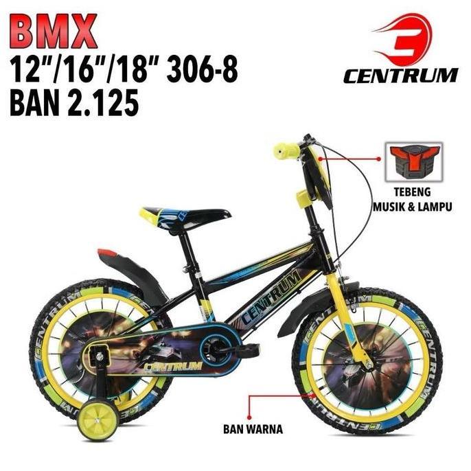 Sepeda Anak BMX Ukuran 12 / 16 / 18 Centrum 306-8 Musik Murah