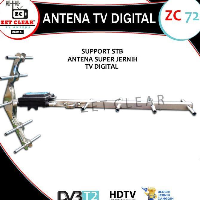 Antena Tv Digital Outdoor Murah Zet Clear 72 Untuk Stb Dan Tv Digital + Kabel Terlaris