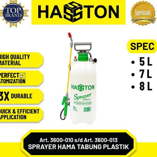 Hasston Sprayer Hama Tabung Plastik Pressure Sprayer 3600