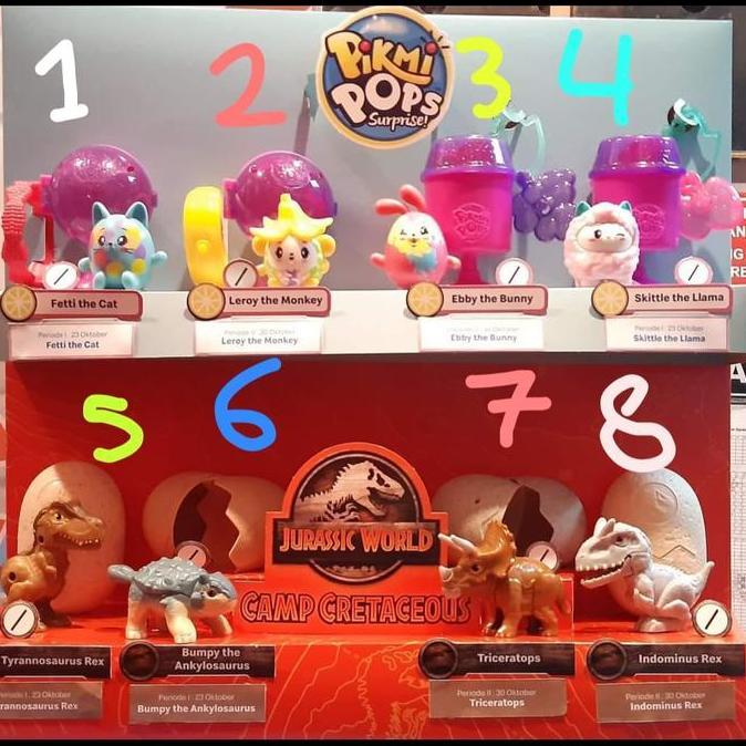 Jurassic world camp Cretaceous Pikmi Pops Surprise Happy meal pop Mcd