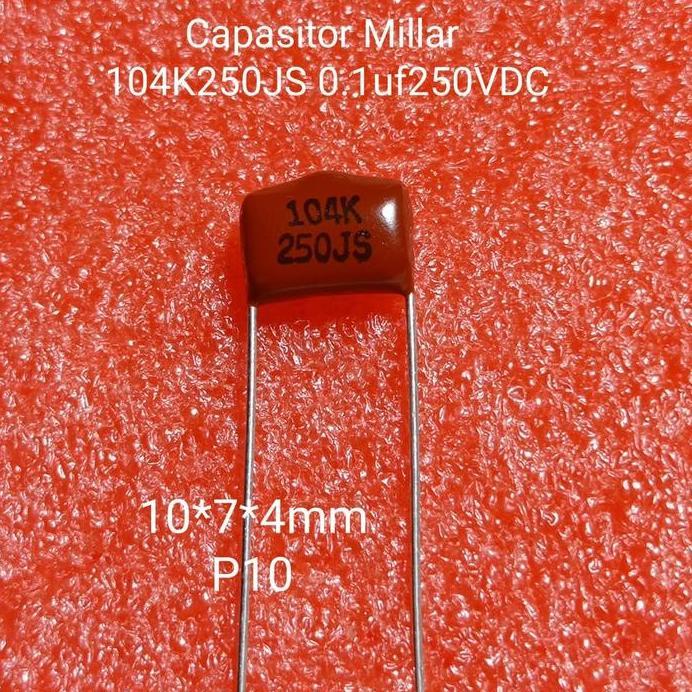 capasitor milar 104K 250V 100nf 0.1uf 250v P10