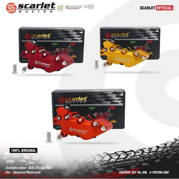 Scarlet Racing - Caliper Kaliper Cakram Motor Dl20L 4 Piston Cnc
