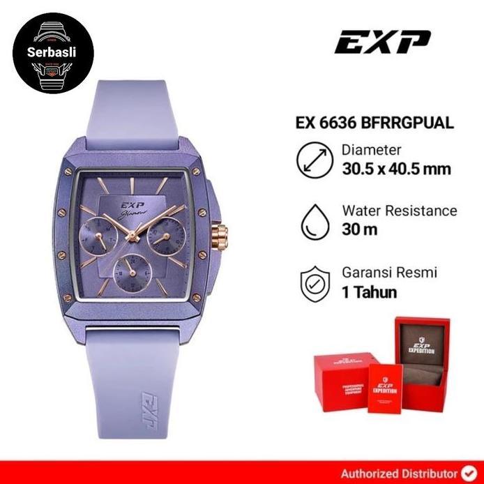 Jam Tangan Wanita Expedition Exp Chronograph EX 6636 BFRRGPUAL Purple Dial Purple Rubber Strap