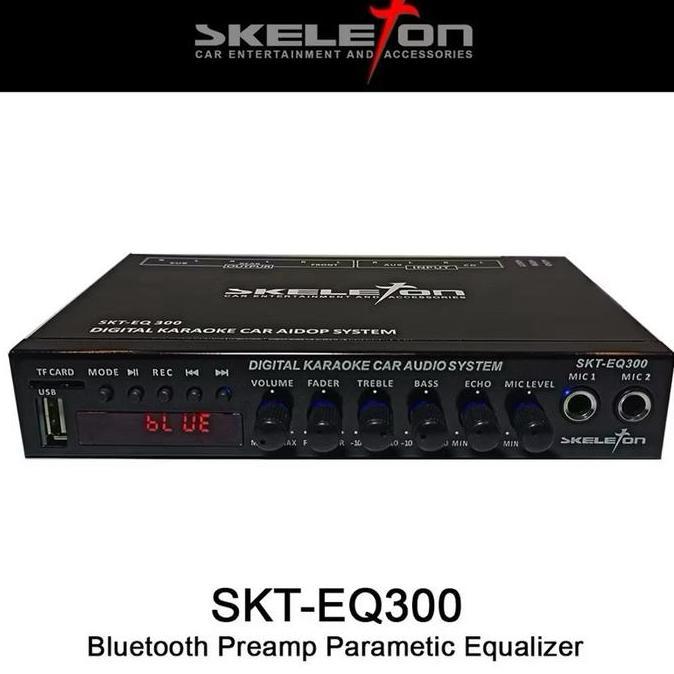 TERMURAH - Parametric Equalizer Skeleton SKT-EQ300 Bluetooth USB Karoke Mobil