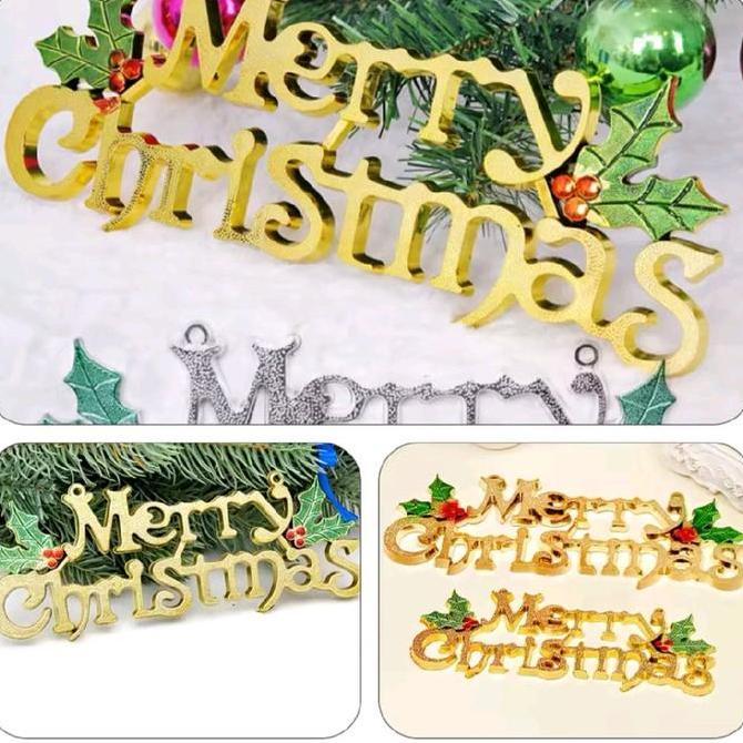 Tulisan Merry Christmas Tegak Tulisan Dekorasi Kue Tulisan Merry Christmas 20cm Hiasan