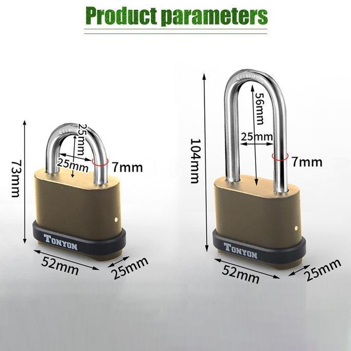 FERAYPO Gembok Padlock Kode Angka Kombinasi 4 Digit Anti Air Gembok Padlock Kunci untuk Pagar Rumah 