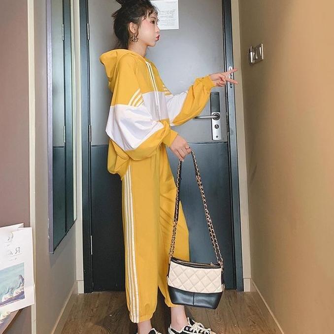 KSE-30 setelan set celana olahraga baju sport wanita style korea sporty