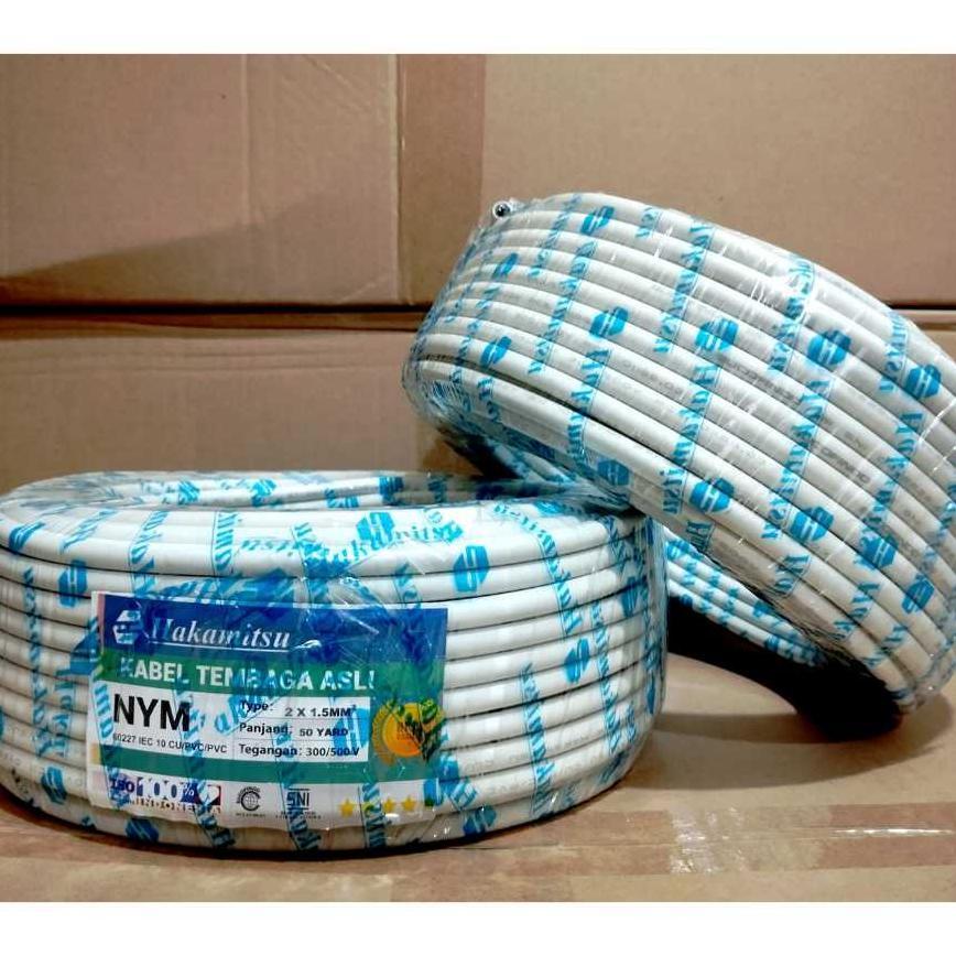 Kabel Tembaga Hakamitsu Nym 2 X 1,5 Mm 50Y Sni / Kabel Nym Sni