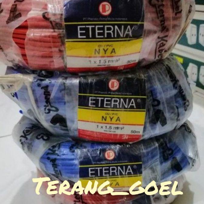Eterna Kabel Listrik Engkel/Kabel Eterna Tunggal Nya 1X1,5 50Meter / Kabel Nya Eterna 1,5Mm 50 Meter
