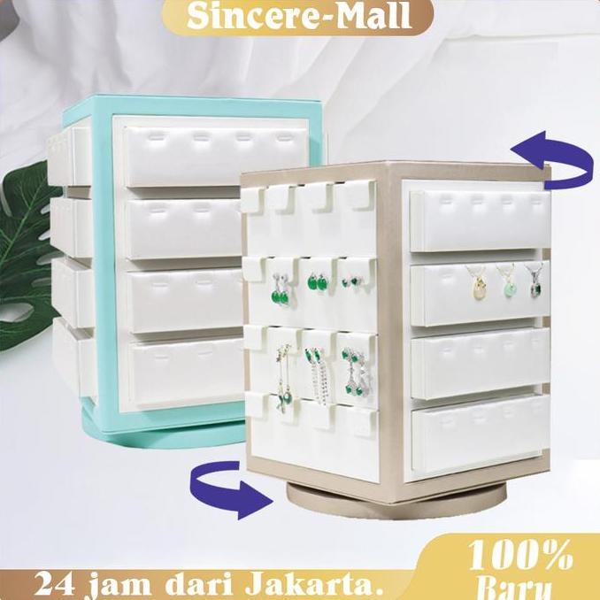 SMG Display Putar Perhiasan / Rak Anting Putar 360 Magnetik / Display Cincin Putar Serba Guna Manual