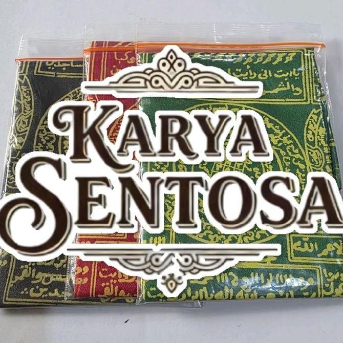 sapu tangan motif bulat warna merah hitam hijau