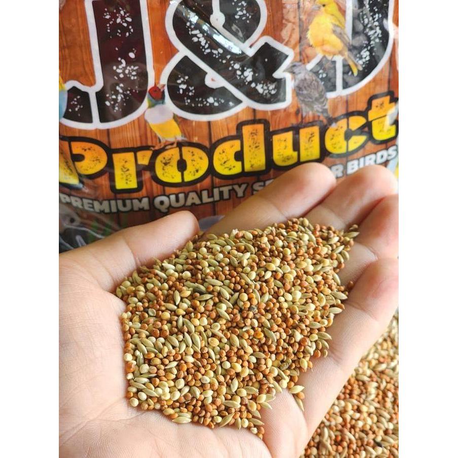 J&J Finch Mix (FM) (1KG) Pakan Burung Emprit, Gold Amadine, Finch