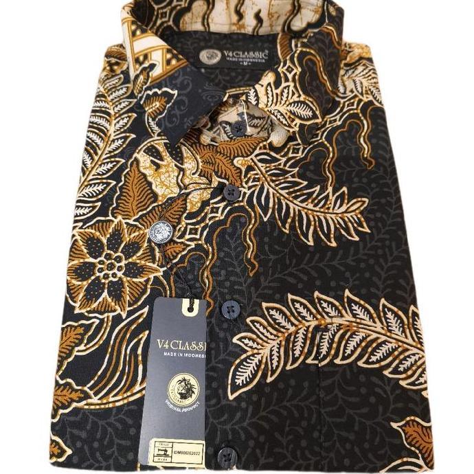 Batik, V4 Classic - Kemeja Batik Pria Lengan Pendek - M L Xl - Br 262