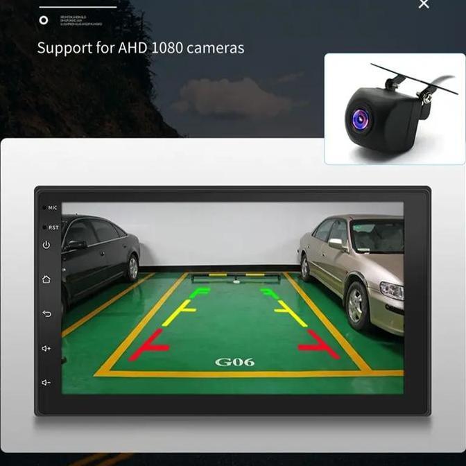 AutoGlide Head Unit Android mobil 4G+64G 7/9/10 Inch 2 Din Kontrol Suhu Cerdas IPS Layer Mobil Navig