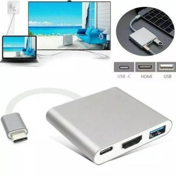 MGBB Kabel Converter 3 in 1 USB Type C To HDMI USB 3.0 TYPE C compatible 4K Adapter Macbook AIR PRO 