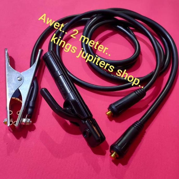 Tifarah_Jaelani - Awet Ori Tembaga Set Kabel 2Meter 3Meter 5Meter Tang Las 200A Masa 300A  Konektor 