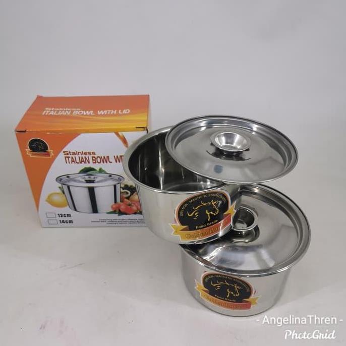 Panci stainless steel set isi 2 uk 12,14cm/ panci mini / mini stockpot BS